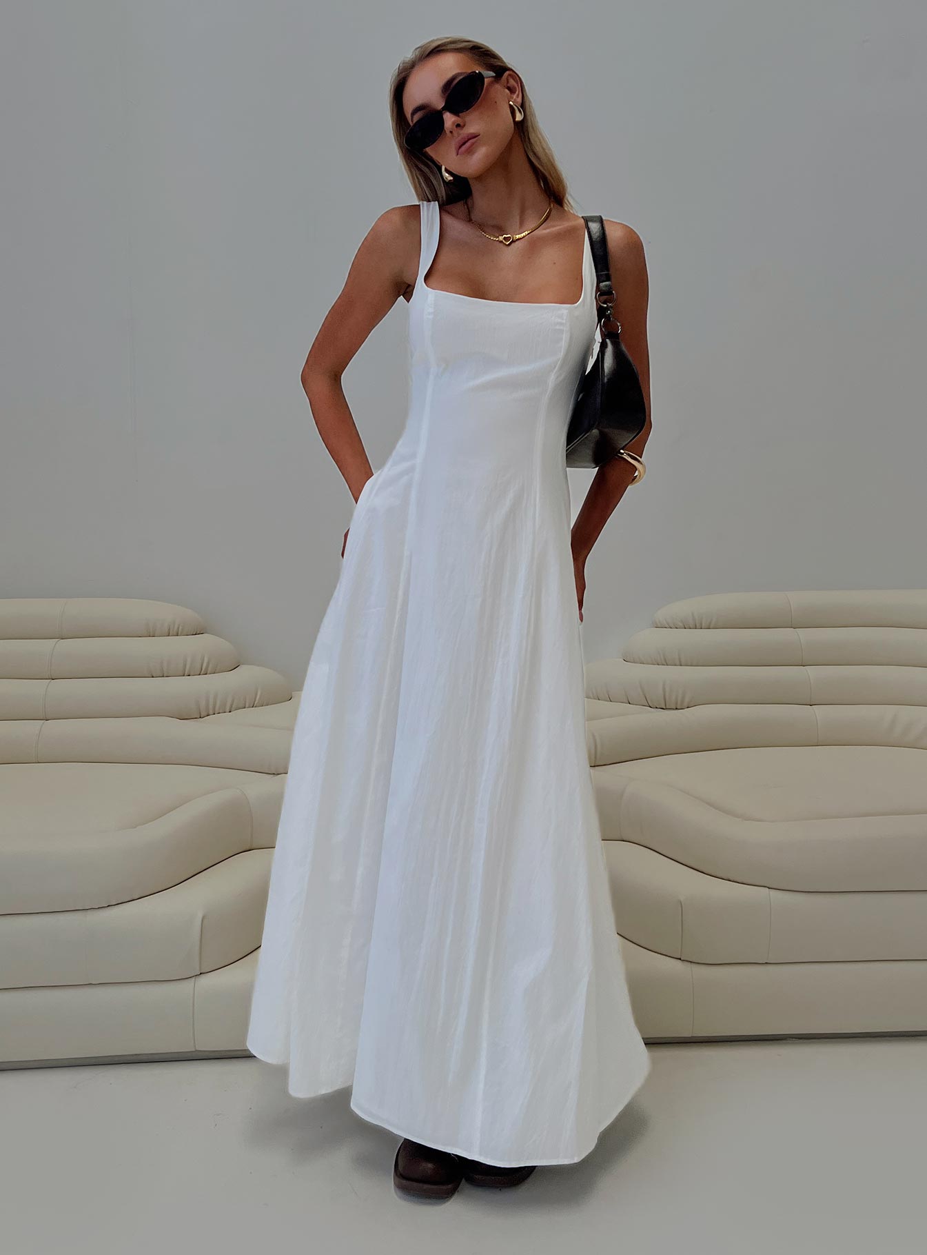 You Can Maxi Dress White - women's maxi dress by Ellevoria