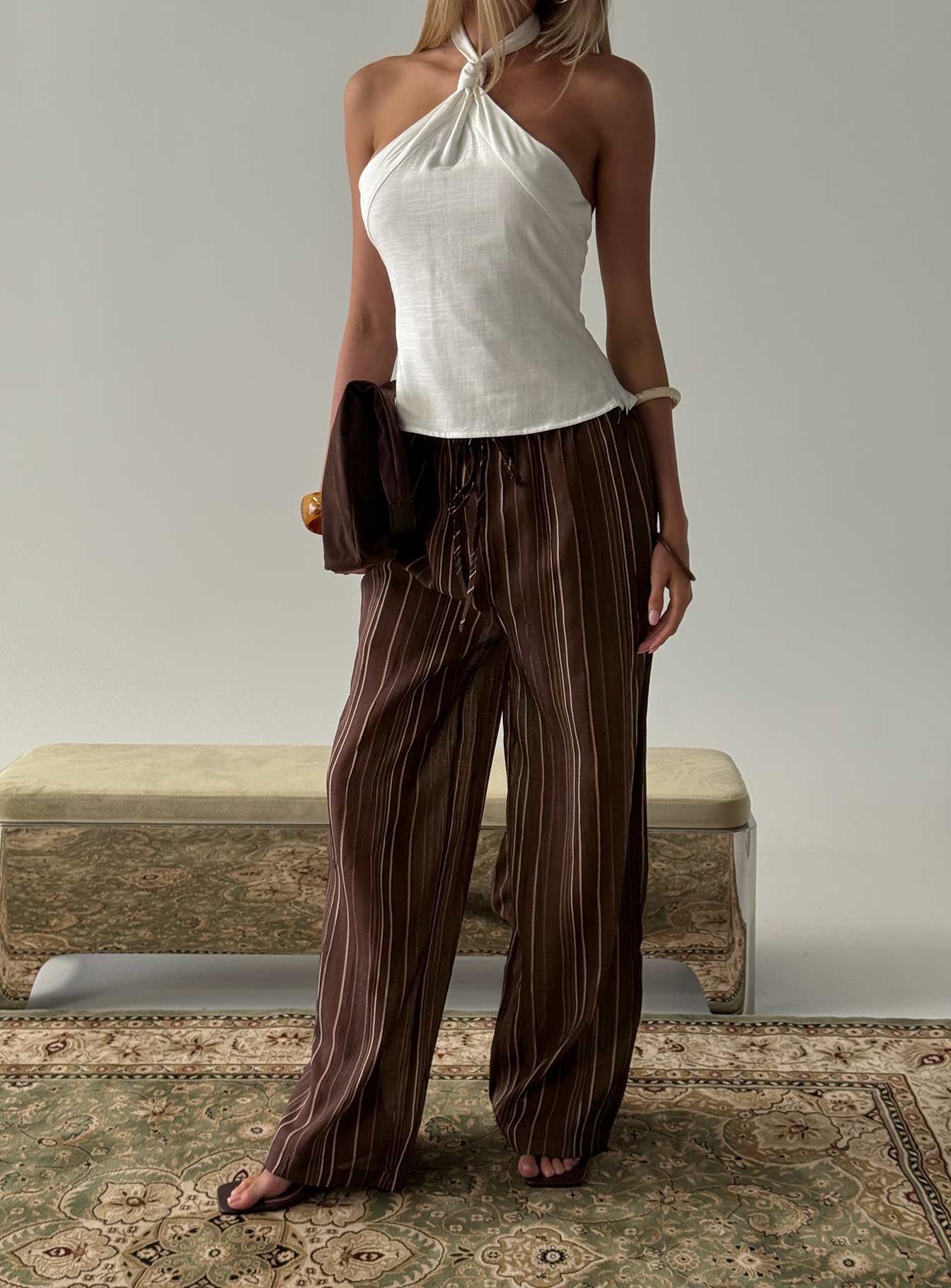 Parklea Pants Brown Multi - loose fit women's bottoms by Ellevoria