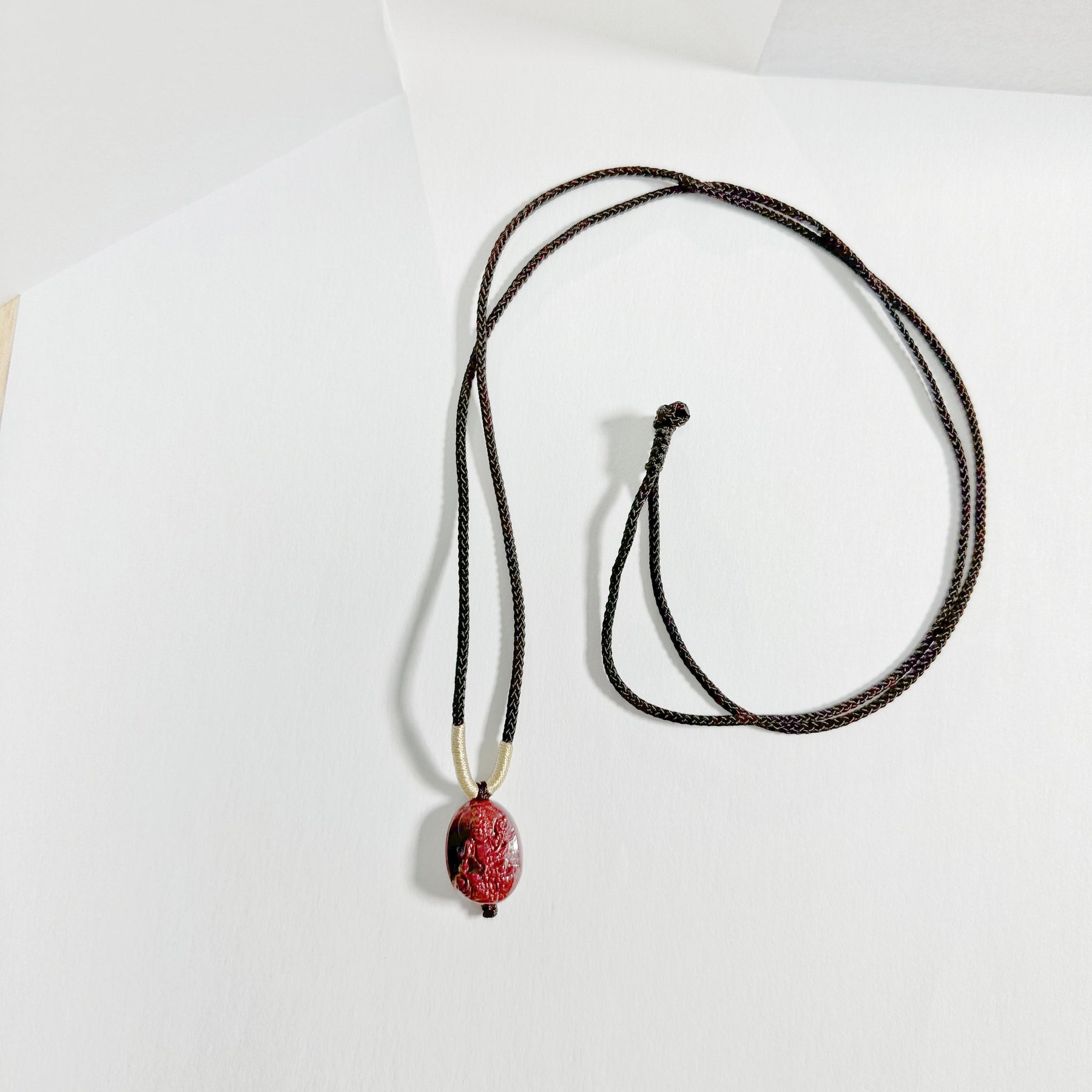 Handcrafted Cinnabar Birth Buddha Pendant Necklace