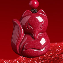 Cinnabar Nine-Tailed Fox Pendant Necklace