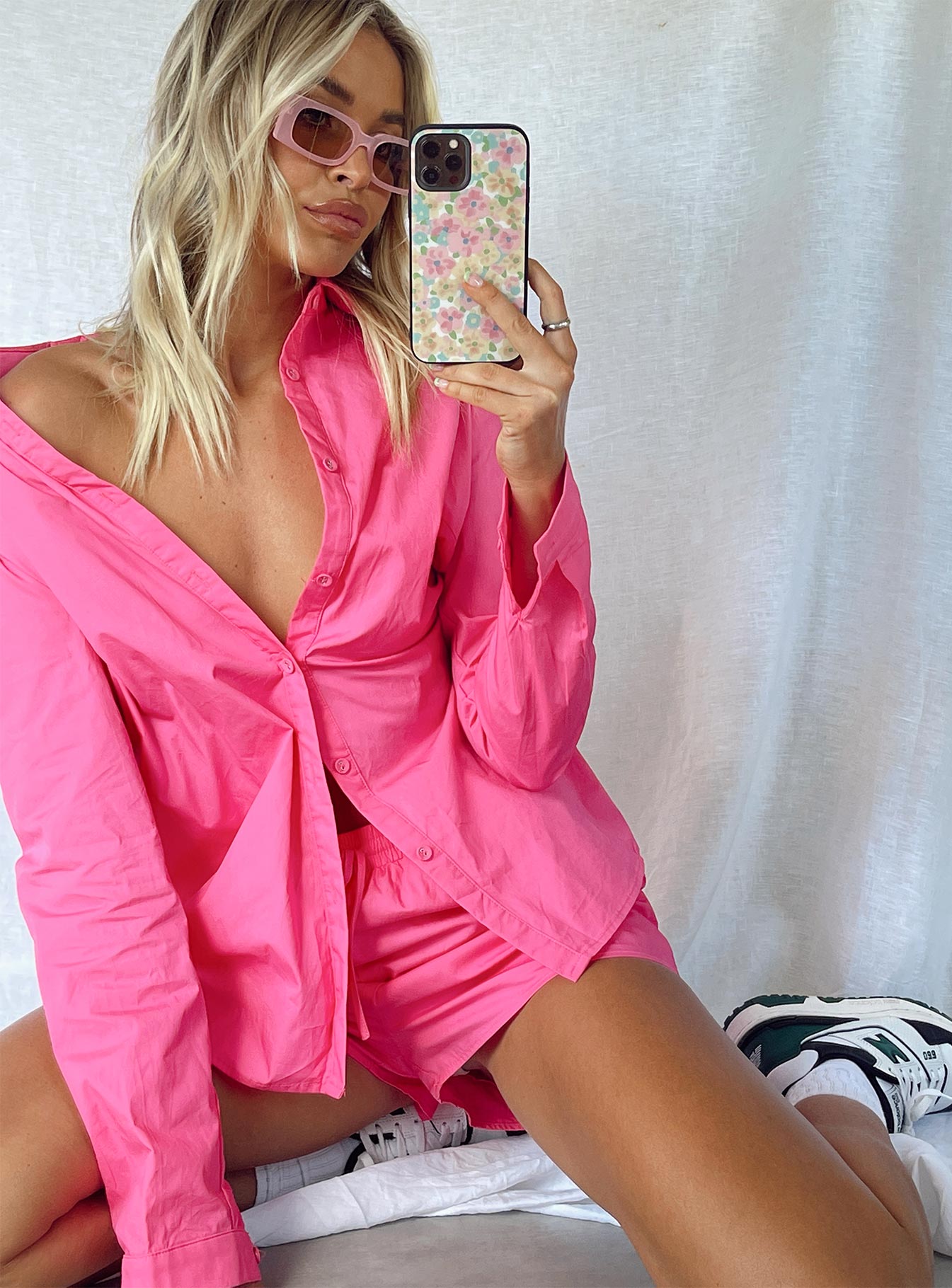 The Chloe Set Pink - women's shirt by Ellevoria - view 3