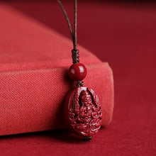 Handcrafted Cinnabar Birth Buddha Pendant Necklace