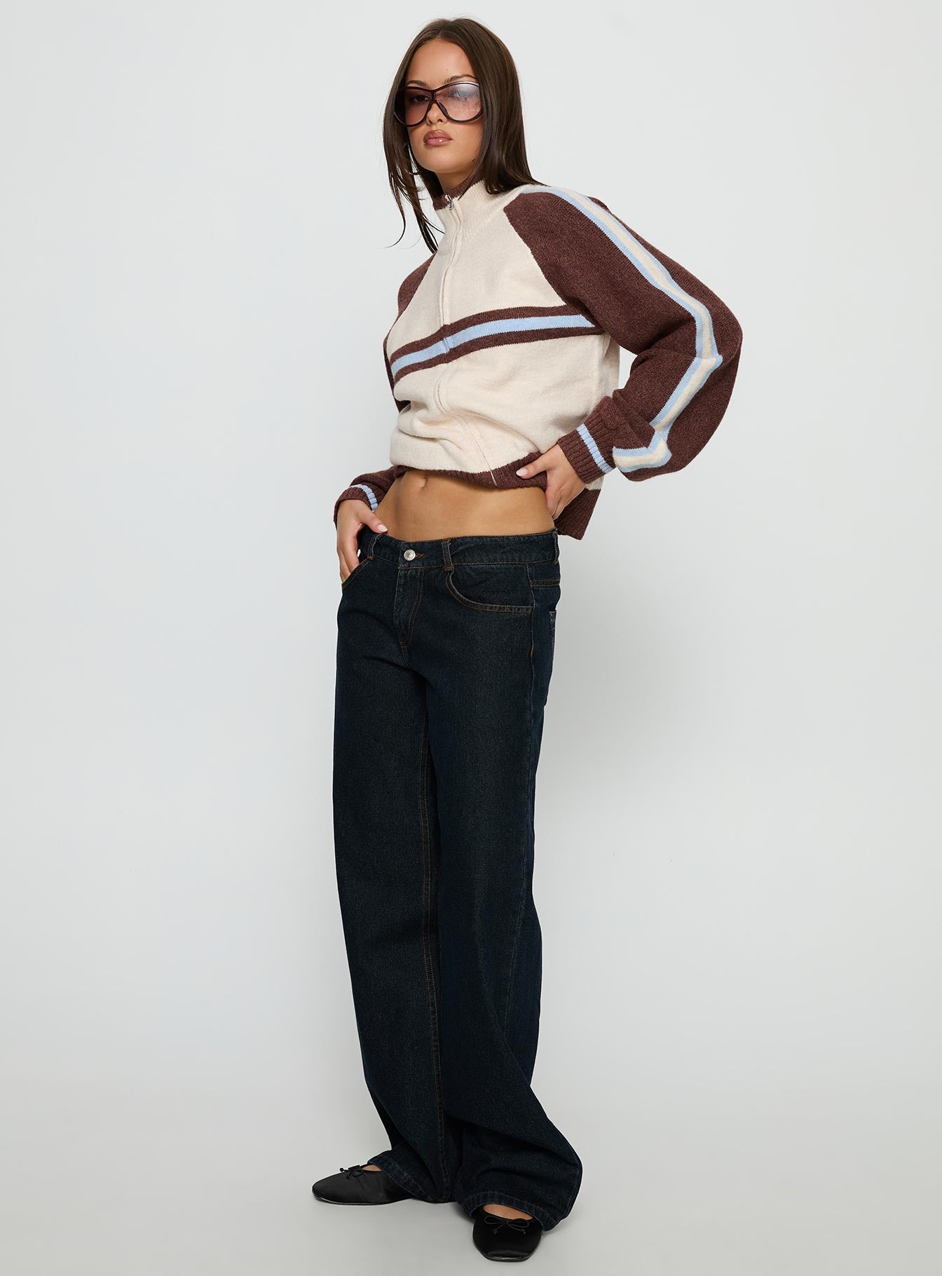 Korinne Low Rise Baggy Jeans Indigo women's denim jeans by Ellevoria