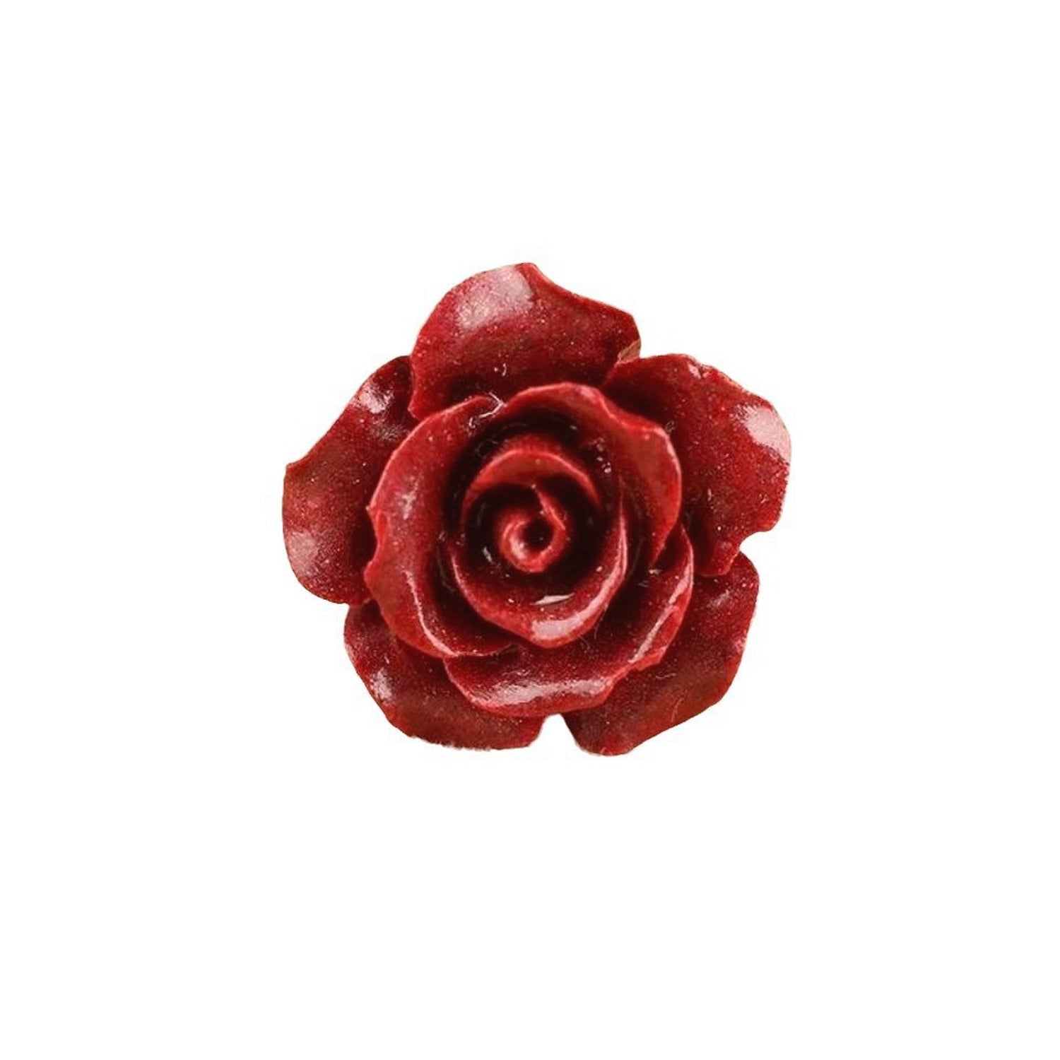 Love & Devotion Red Cinnabar Rose Beaded Ring