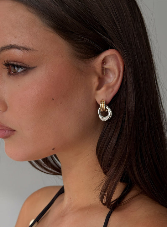 Trishy Linked Earrings Gold / Silver women's earrings by Ellevoria