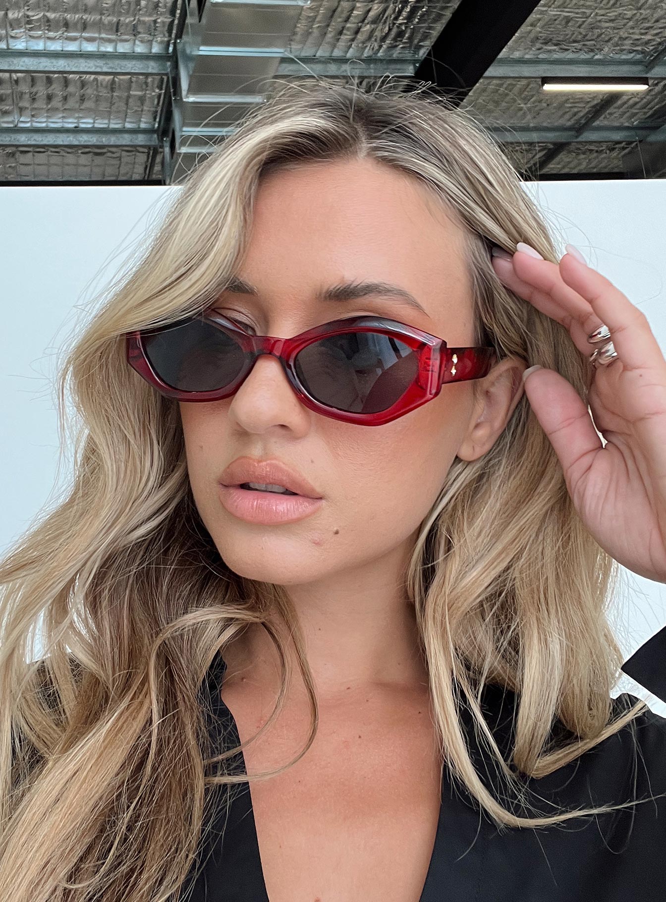 Rayden Sunglasses Red women's sunglasses by Ellevoria