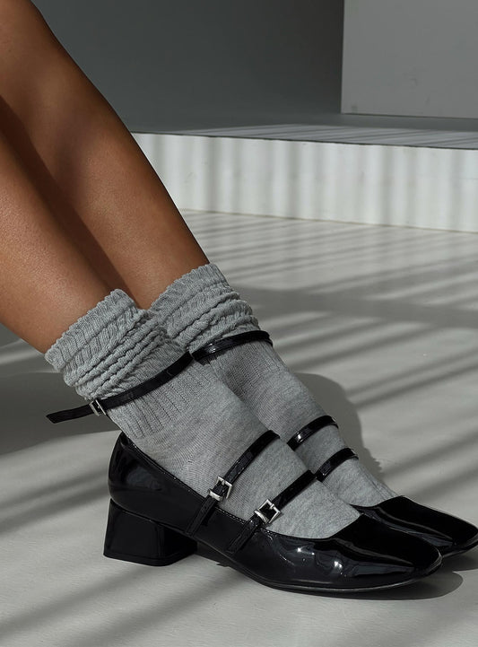 One For Me Socks Grey Marle women's socks by Ellevoria