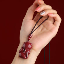 Cinnabar Nine-Tailed Fox Pendant Necklace ❀
