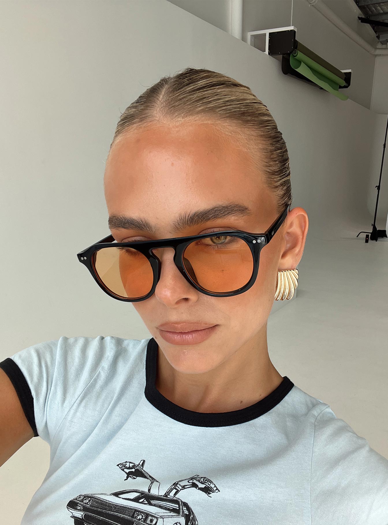 Matilda Sunglasses Black / Orange women's sunglasses by Ellevoria