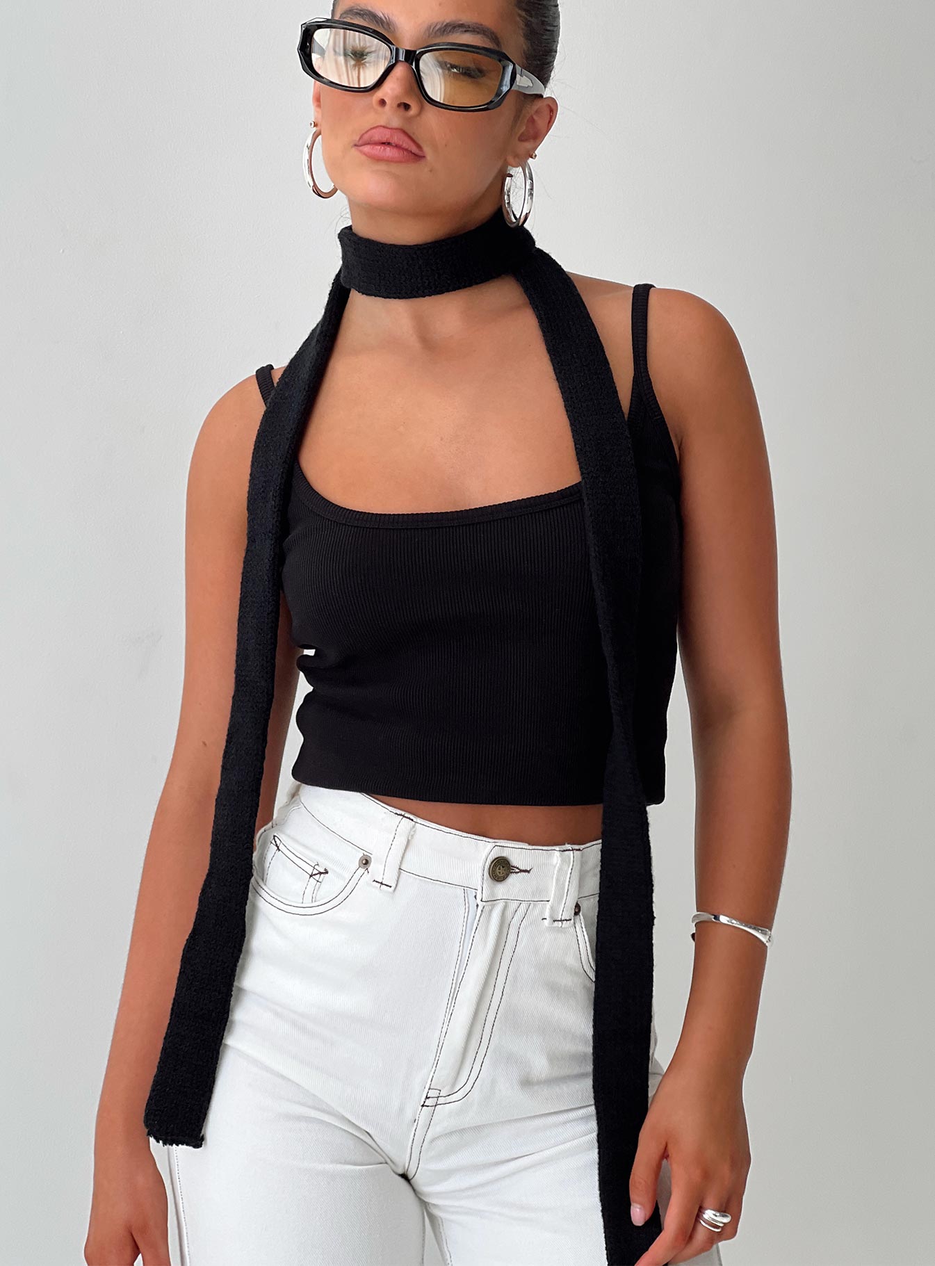 Avenue Skinny Scarf Black women's accessory by Ellevoria
