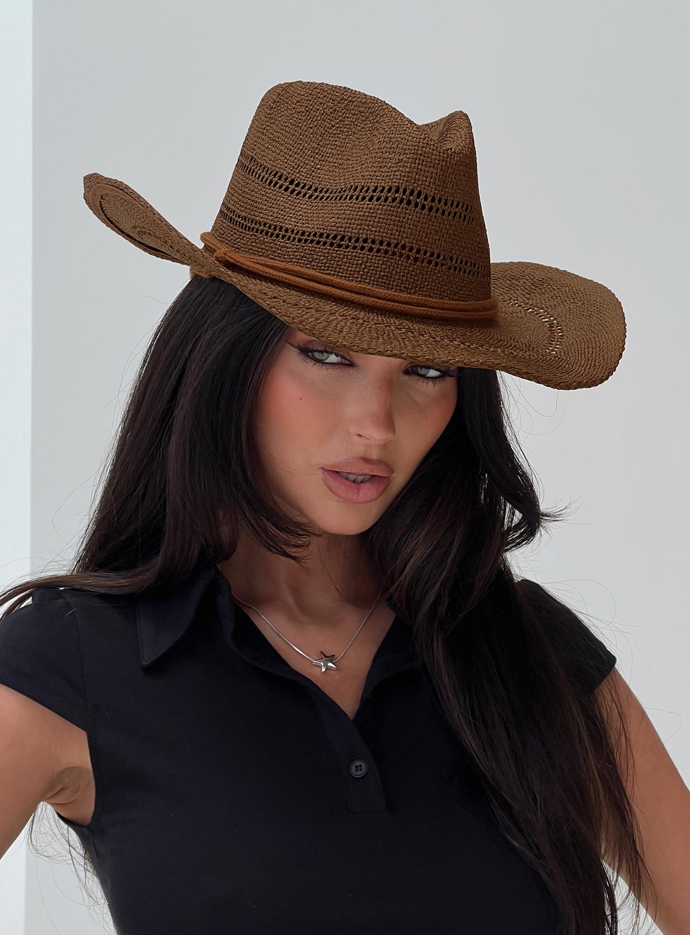 Mid Morning Cowboy Hat Chocolate women's accessory by Ellevoria