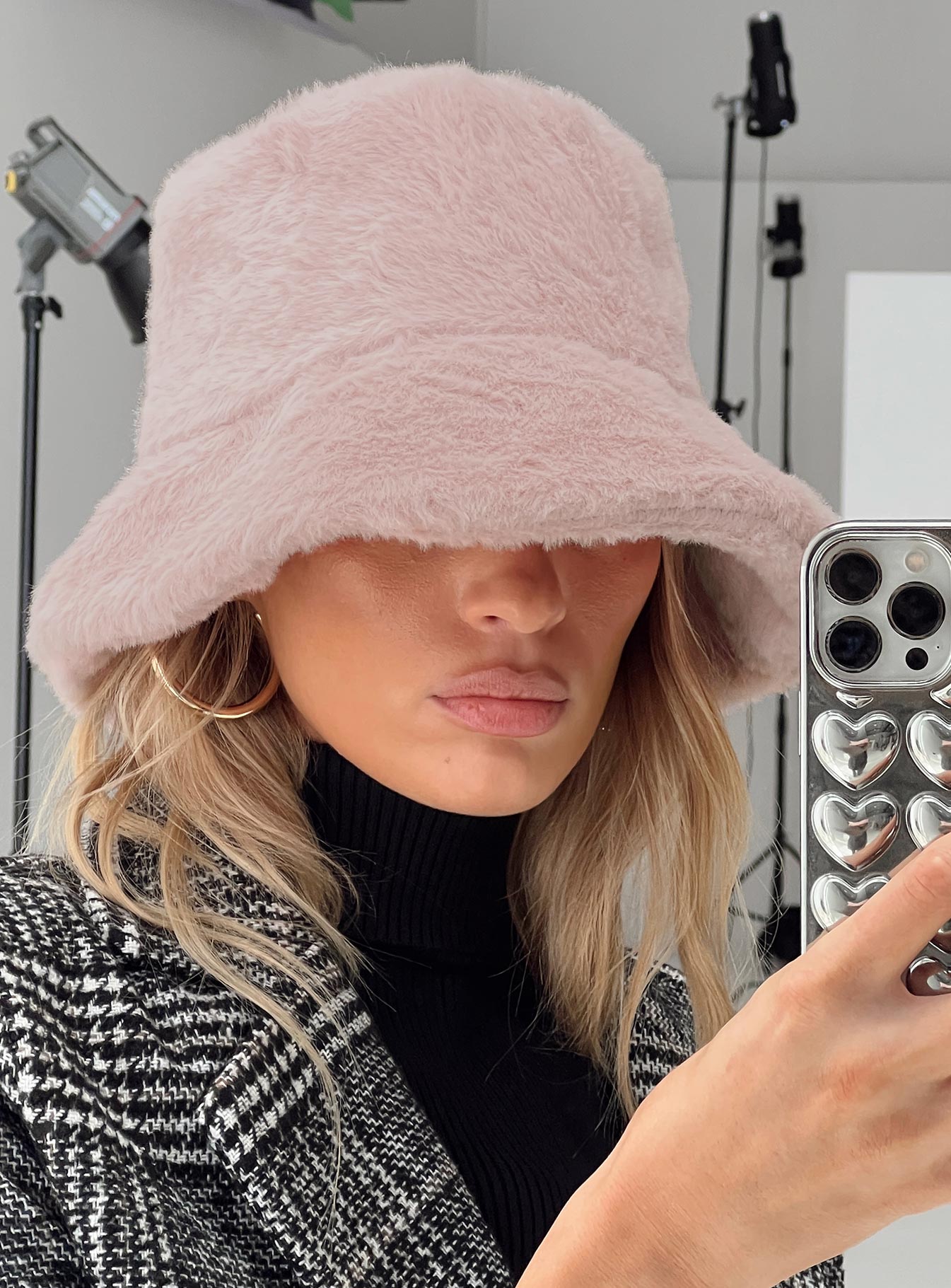 Theo Plush Bucket Hat Blush women's accessory by Ellevoria