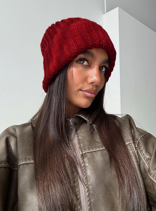 Cold Out There Beanie Red women's accessory by Ellevoria