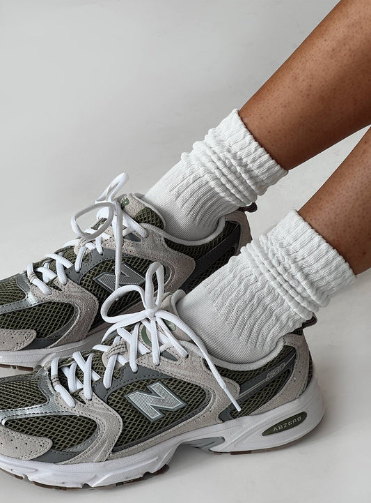 Sama Slouch Sock White women's socks by Ellevoria