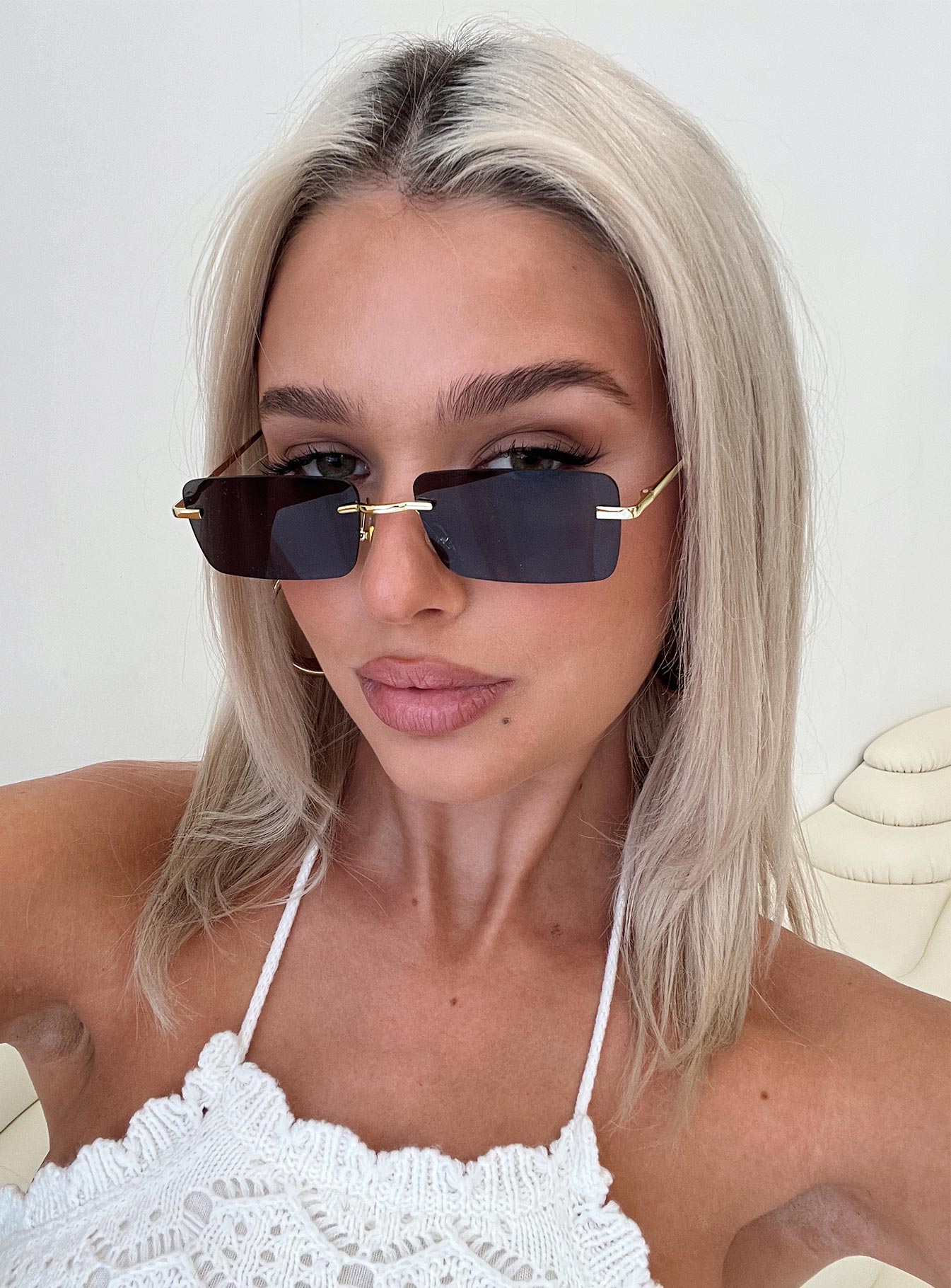 Indi Sunglasses Black / Gold women's sunglasses by Ellevoria