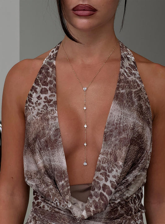 Morelia Diamante Y Necklace Gold women's necklace by Ellevoria