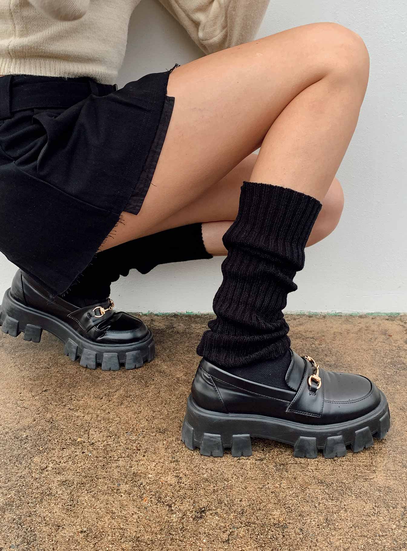 Thayer Legwarmers Black women's socks by Ellevoria