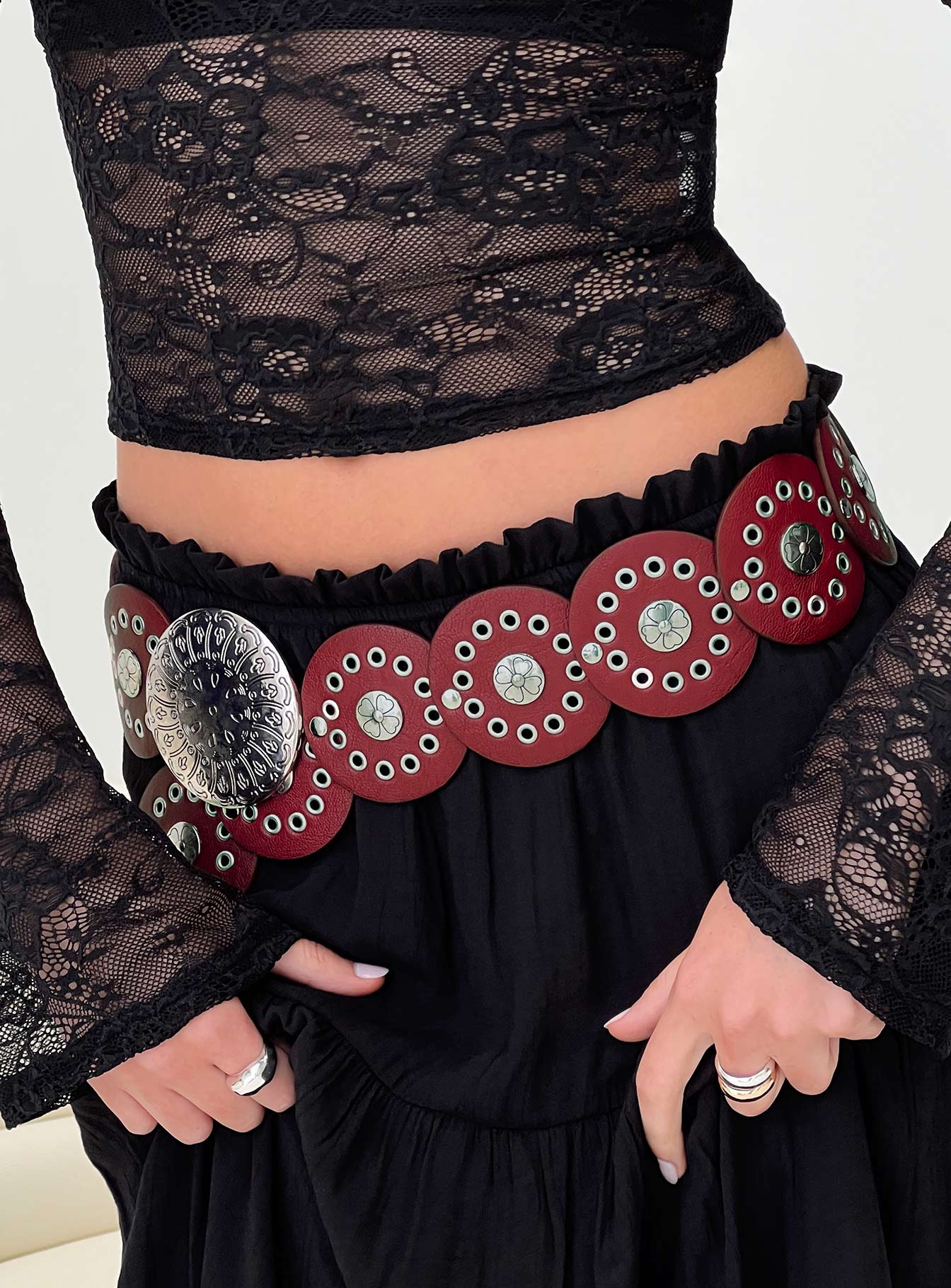 Karelle Belt Burgundy women's belt by Ellevoria