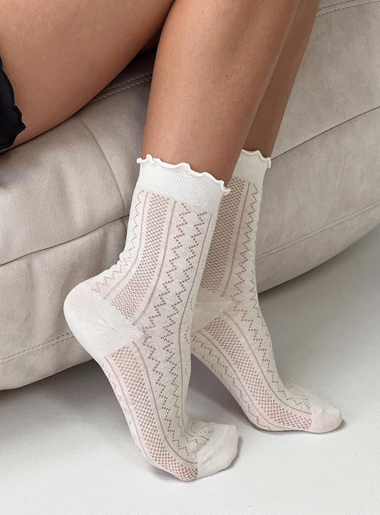Kylese Socks Cream women's socks by Ellevoria