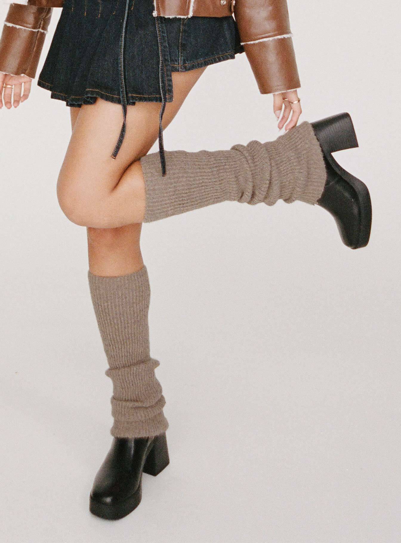 Erekson Leg Warmers Brown women's socks by Ellevoria