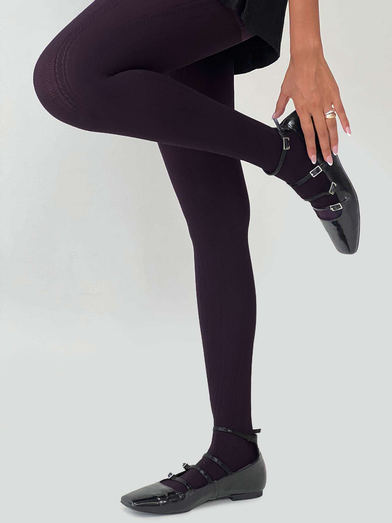 Back With Love Stockings Plum women's tights by Ellevoria