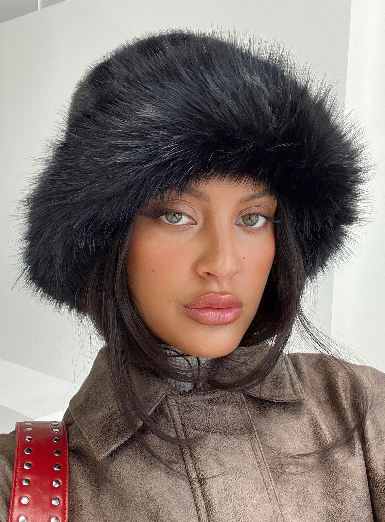 Avaah Fluffy Hat Black women's accessory by Ellevoria