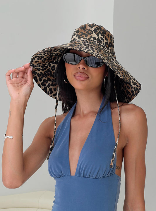Samual Oversized Bucket Hat Leopard women's accessory by Ellevoria