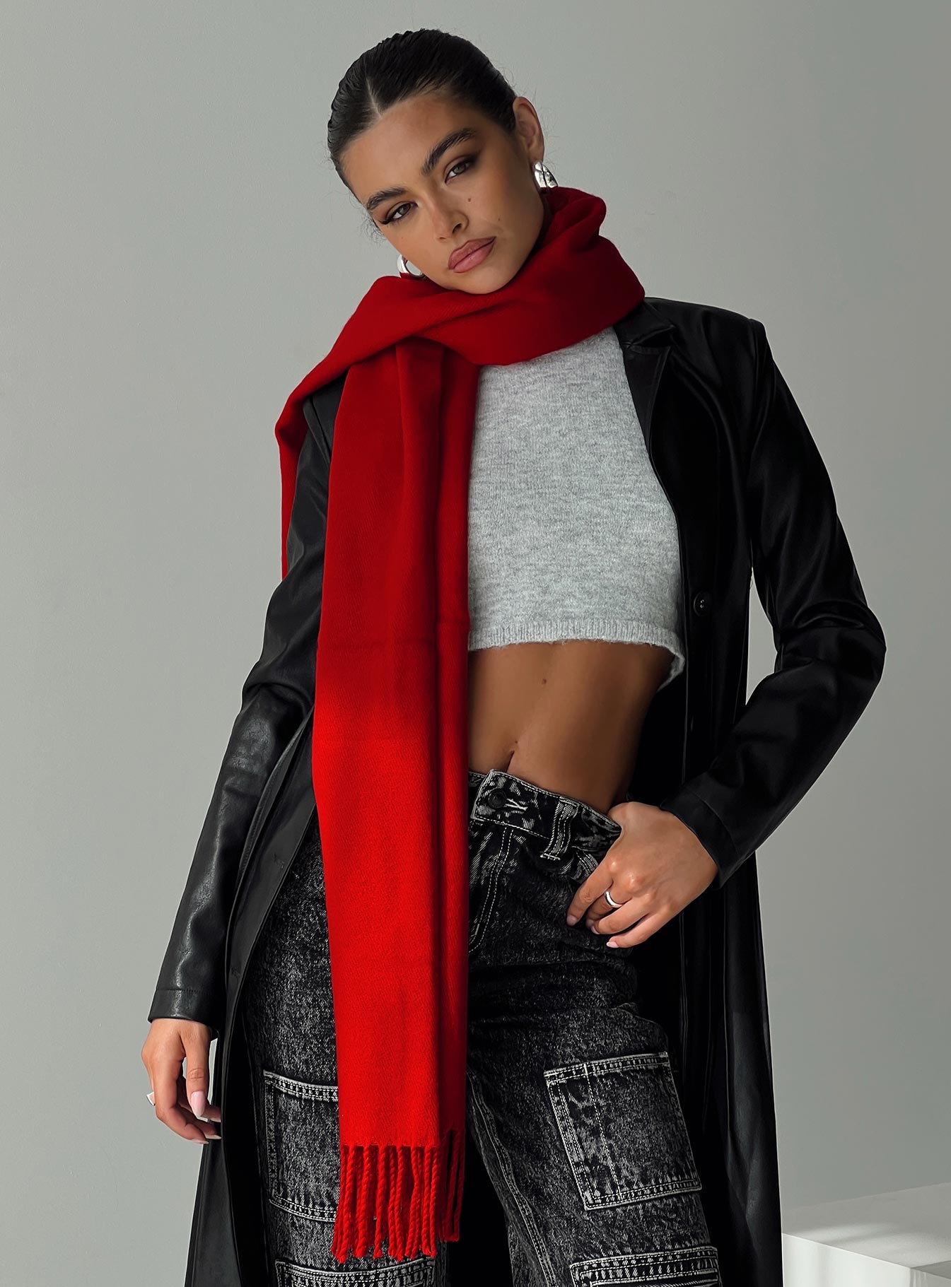 Heavy Hearted Scarf Red women's accessory by Ellevoria
