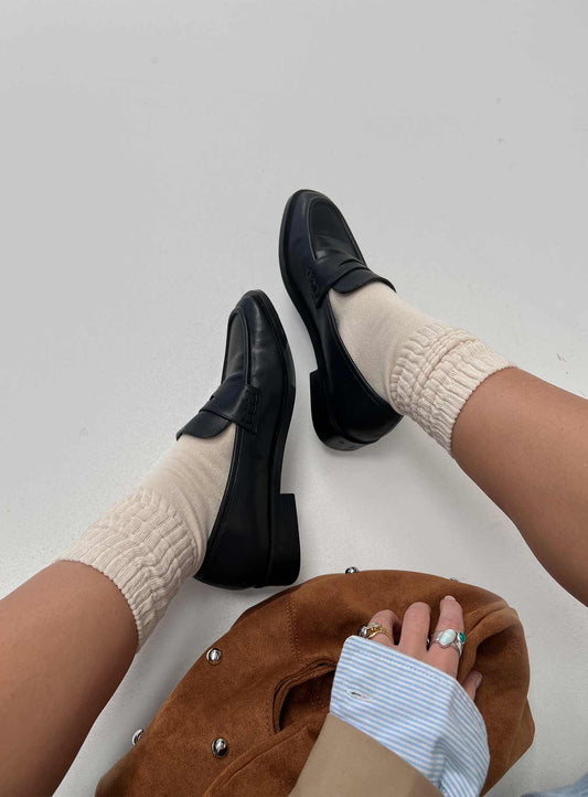 Sama Slouch Sock Beige women's socks by Ellevoria