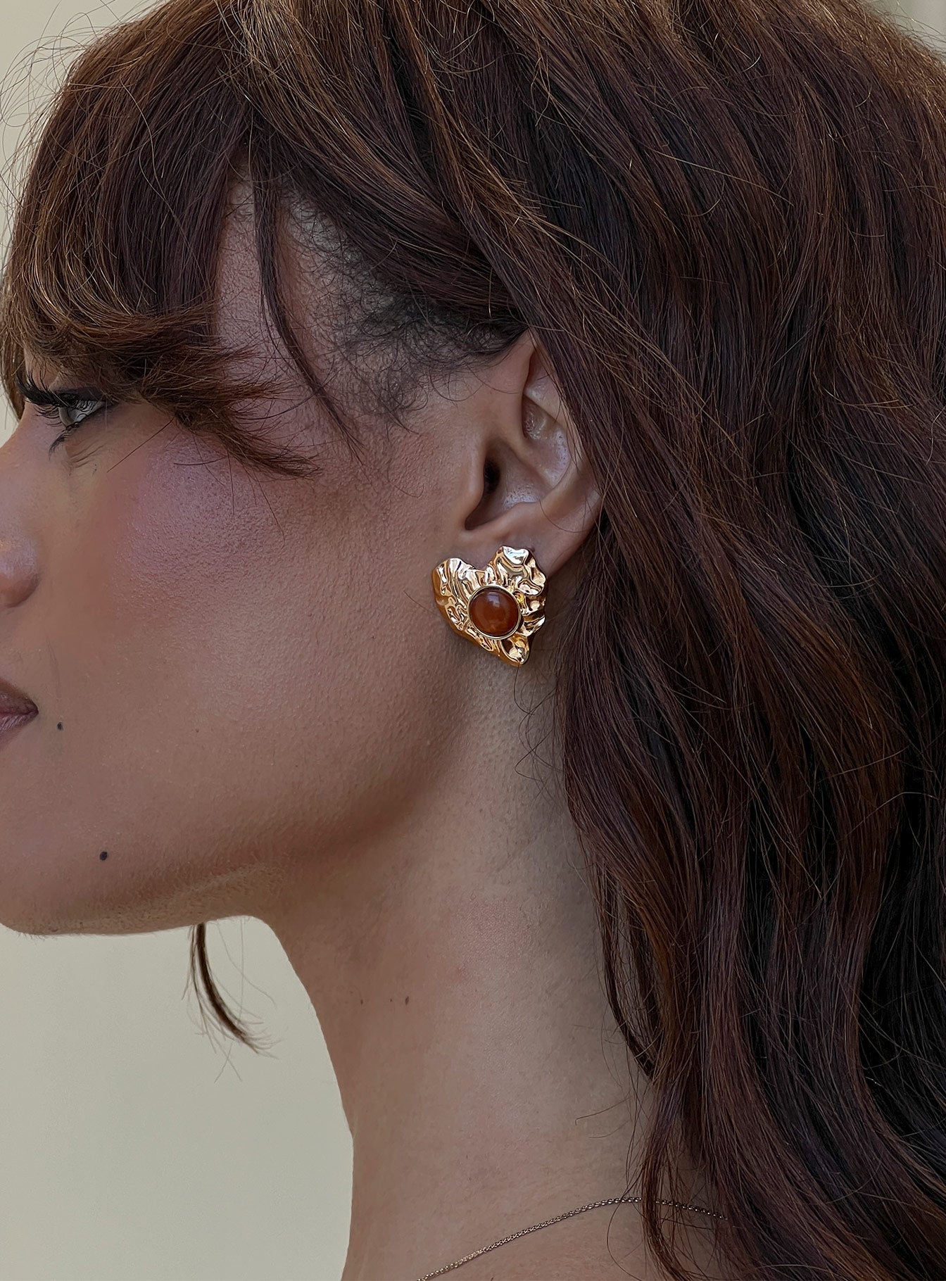 Living Easy Heart Earrings Gold women's earrings by Ellevoria