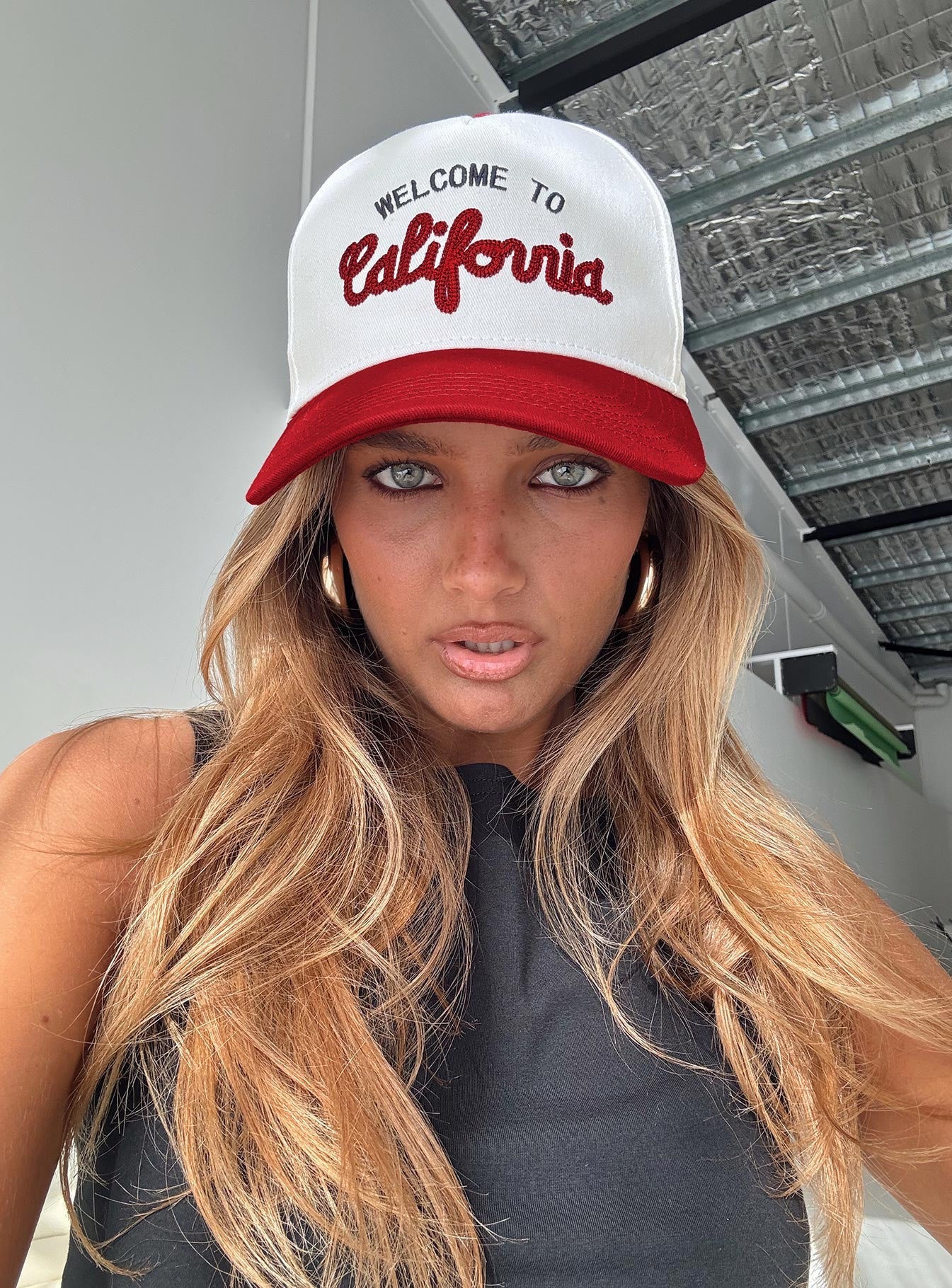 California Trucker Hat Red / White women's accessory by Ellevoria
