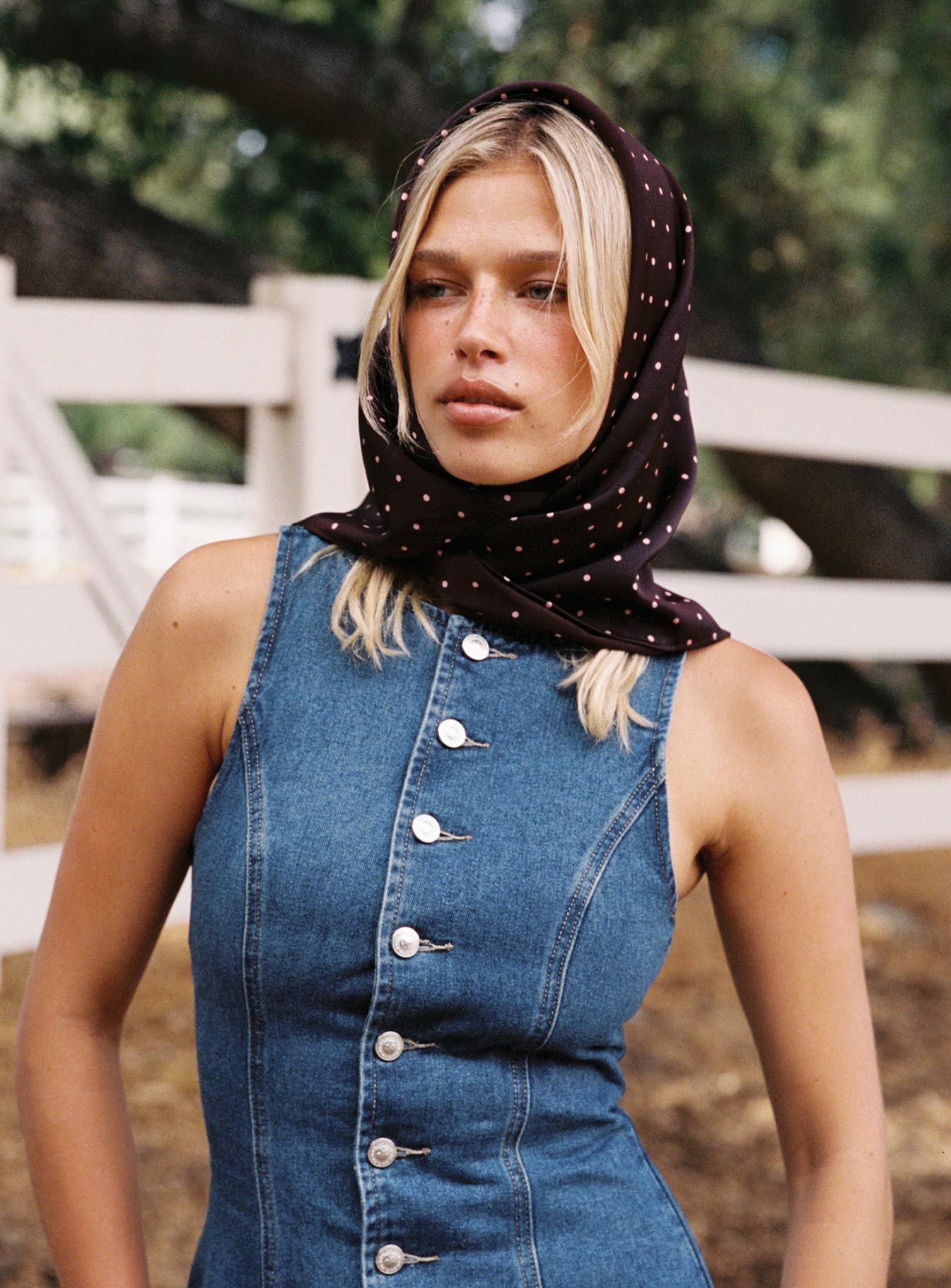 Wanna Be Mine Scarf Brown Polka women's hair accessory by Ellevoria