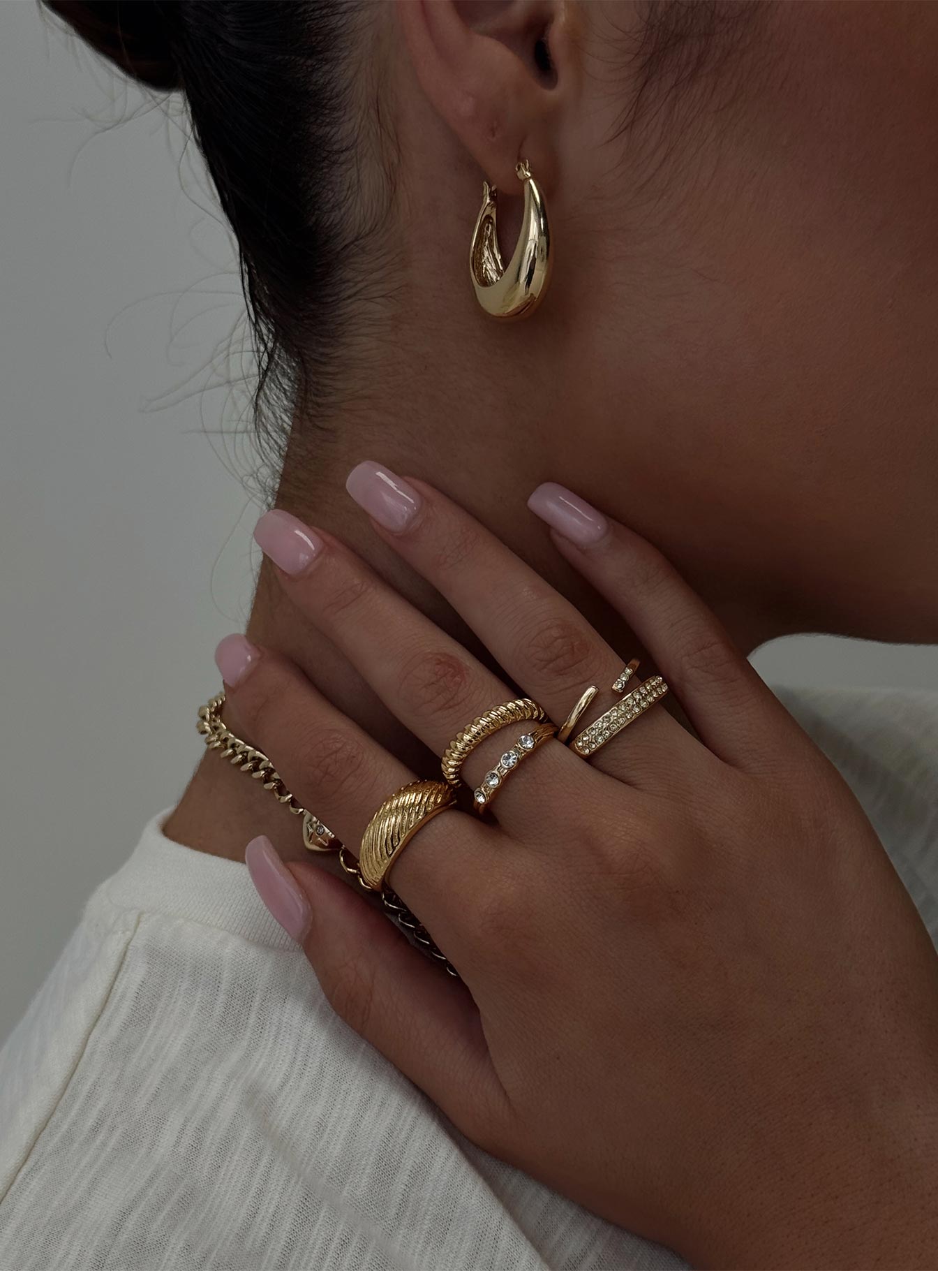 Satine Ring Pack Gold women's ring by Ellevoria