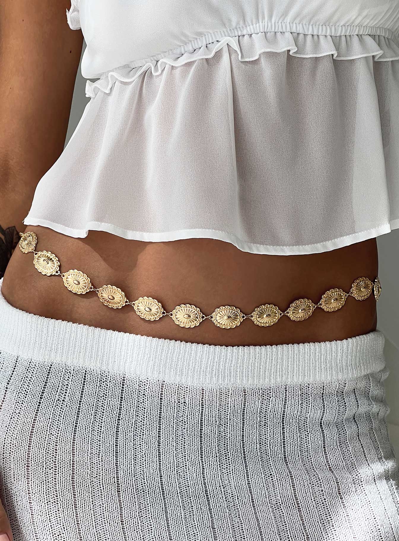Sunder Chain Belt Gold women's belt by Ellevoria
