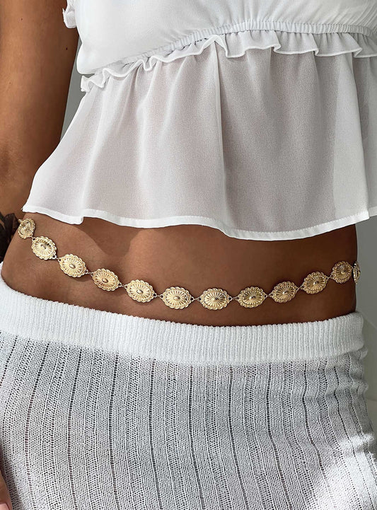 Sunder Chain Belt Gold women's belt by Ellevoria