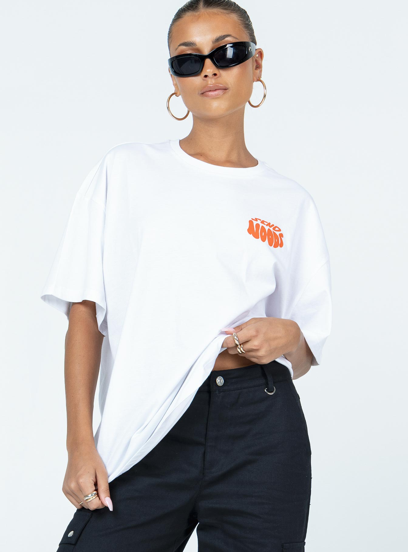Noods Oversized Tee White - women's top by Ellevoria - view 2