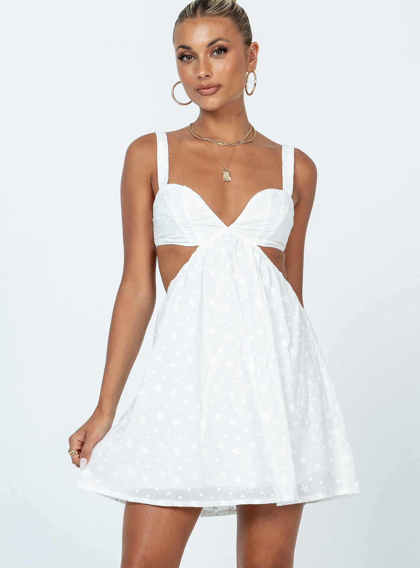Khalia Mini Dress White - women's fashion by Ellevoria - view 2