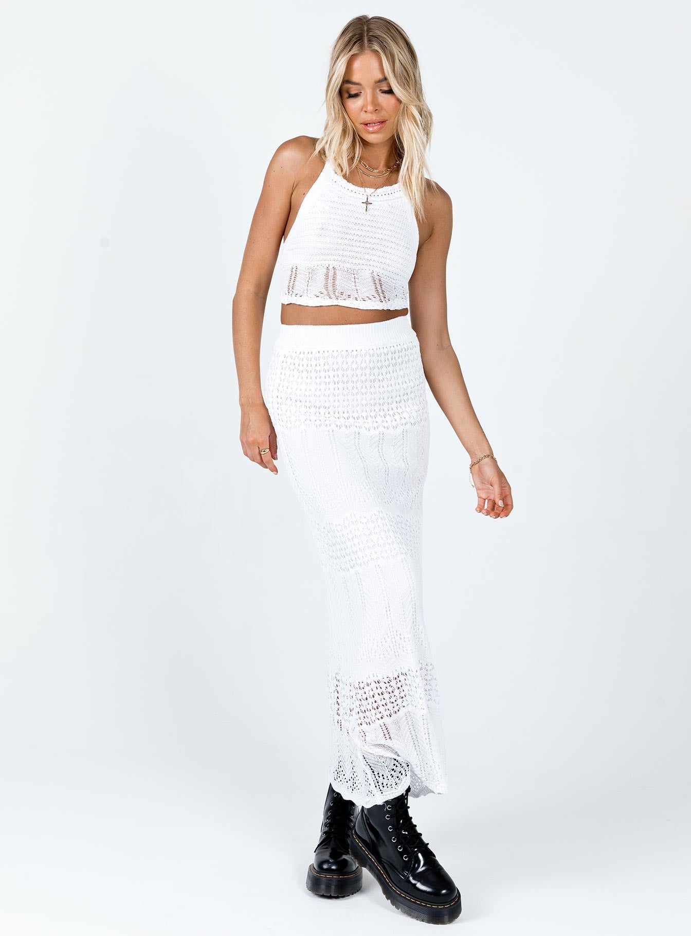 Xander Set White women's skirt set by Ellevoria