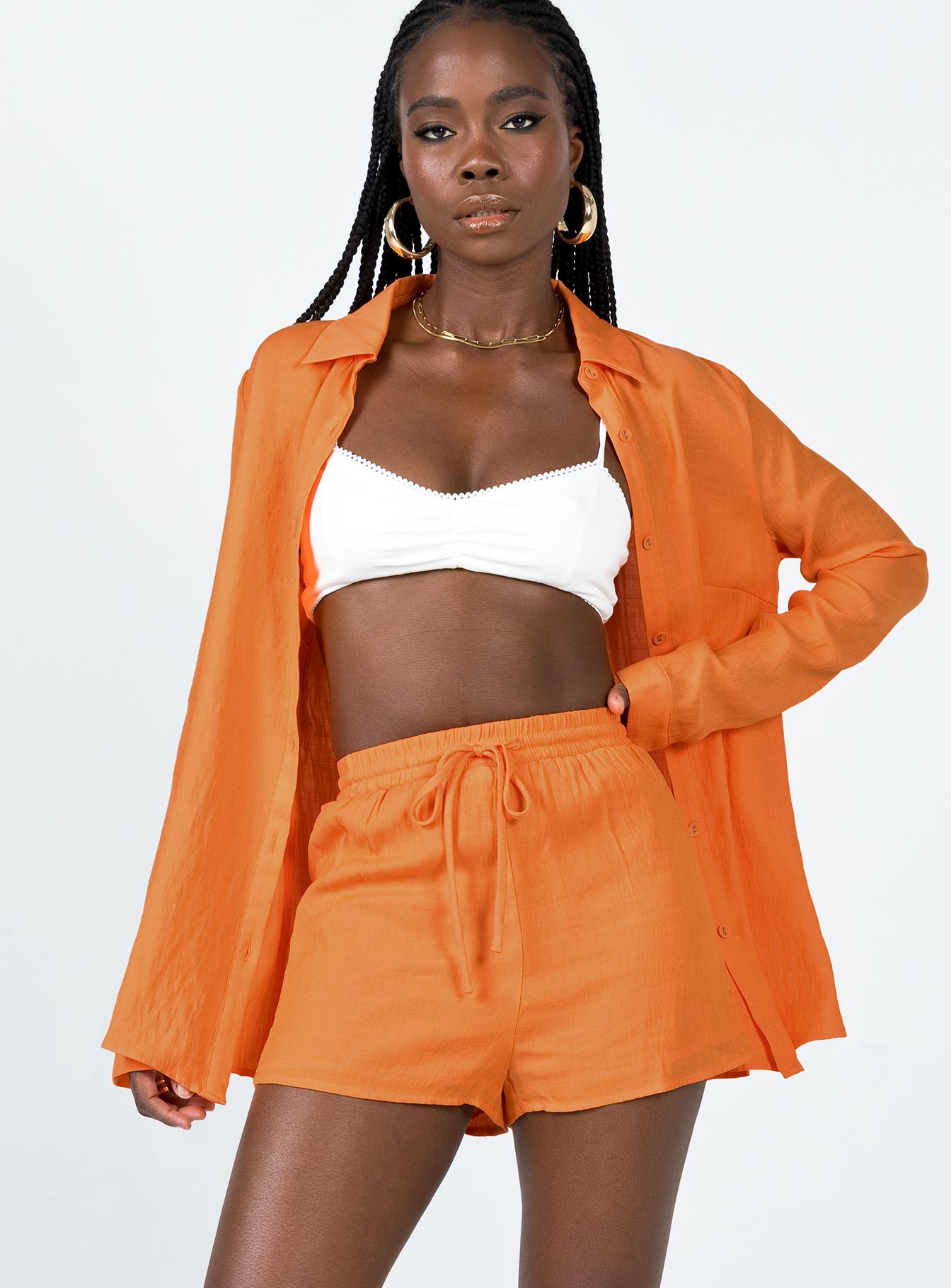 Chloe Set Orange - women's shirt by Ellevoria - view 2