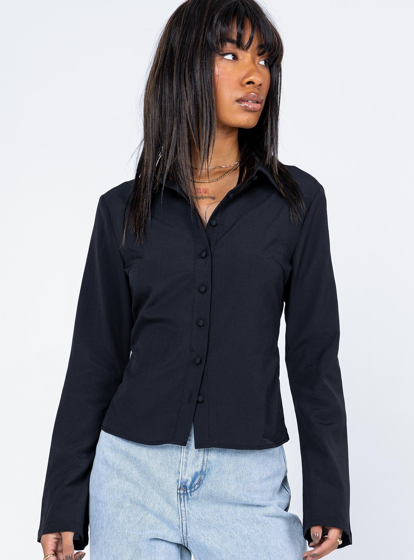 Anni Shirt Black - women's shirt by Ellevoria
