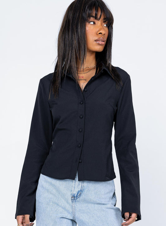 Anni Shirt Black - women's shirt by Ellevoria