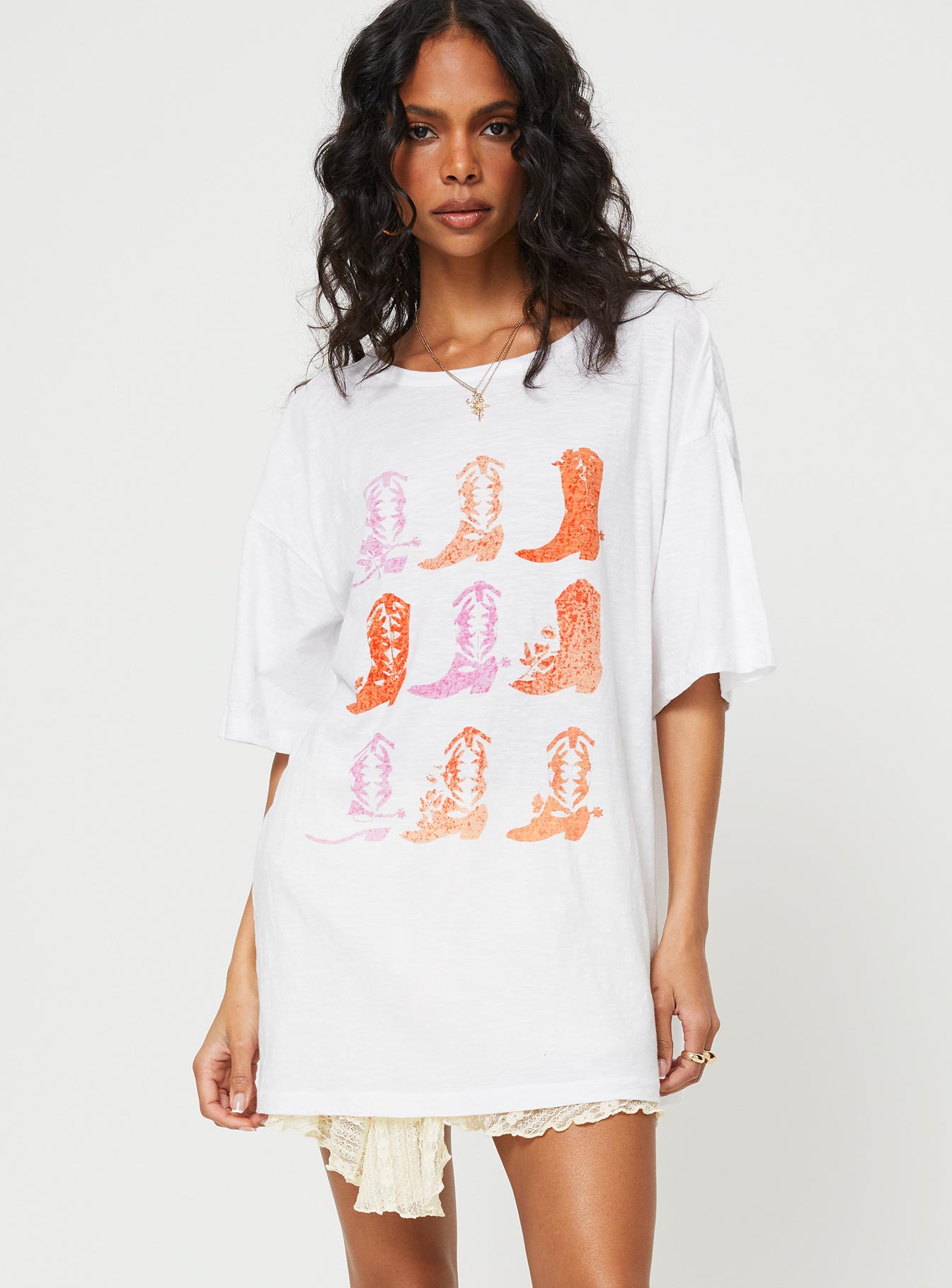 Chambre Oversized Graphic Tee White - women's top by Ellevoria - view 2