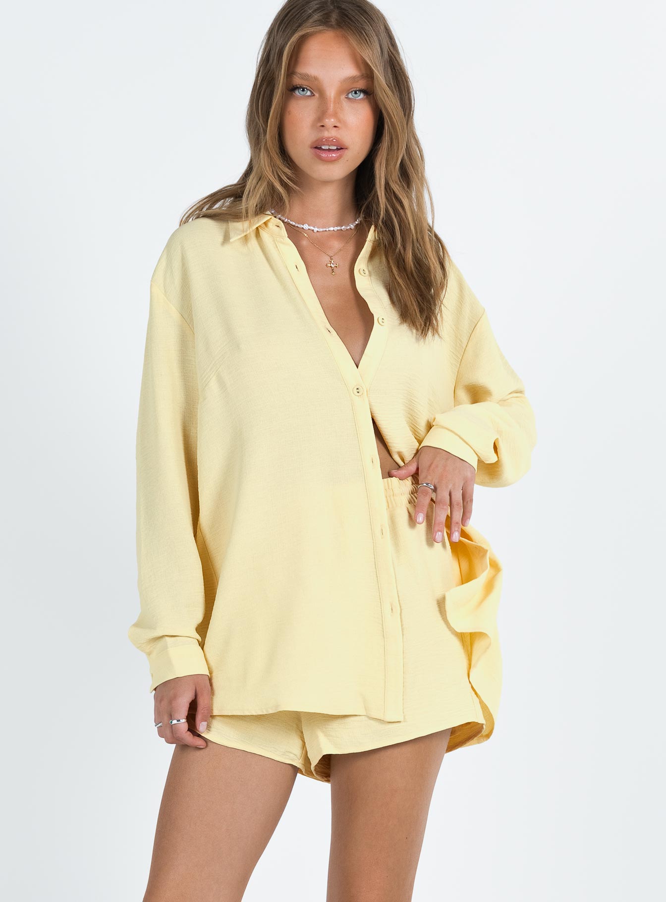 The Chloe Set Yellow - women's shirt by Ellevoria - view 2