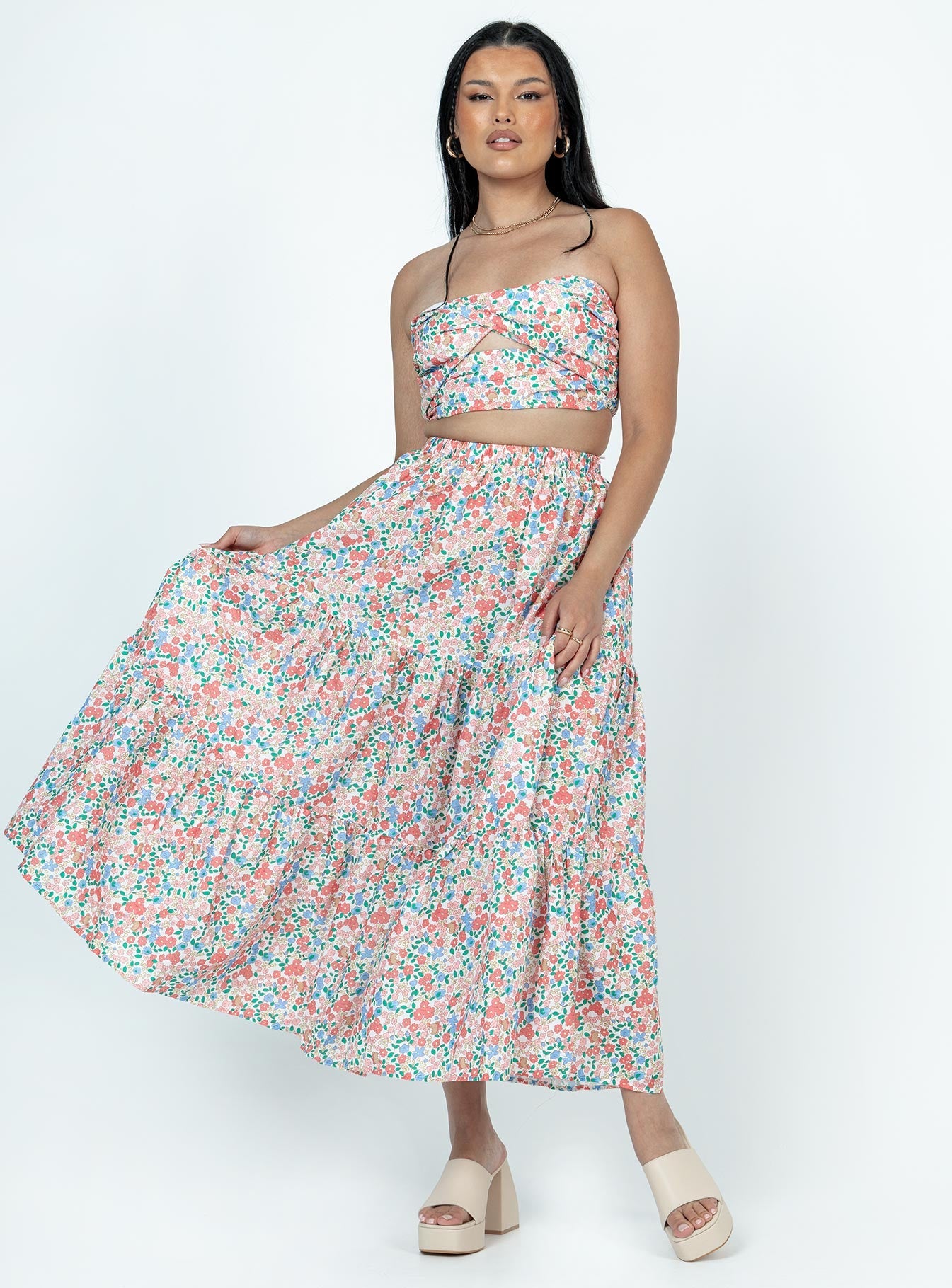 Allie Set Floral women's skirt set by Ellevoria