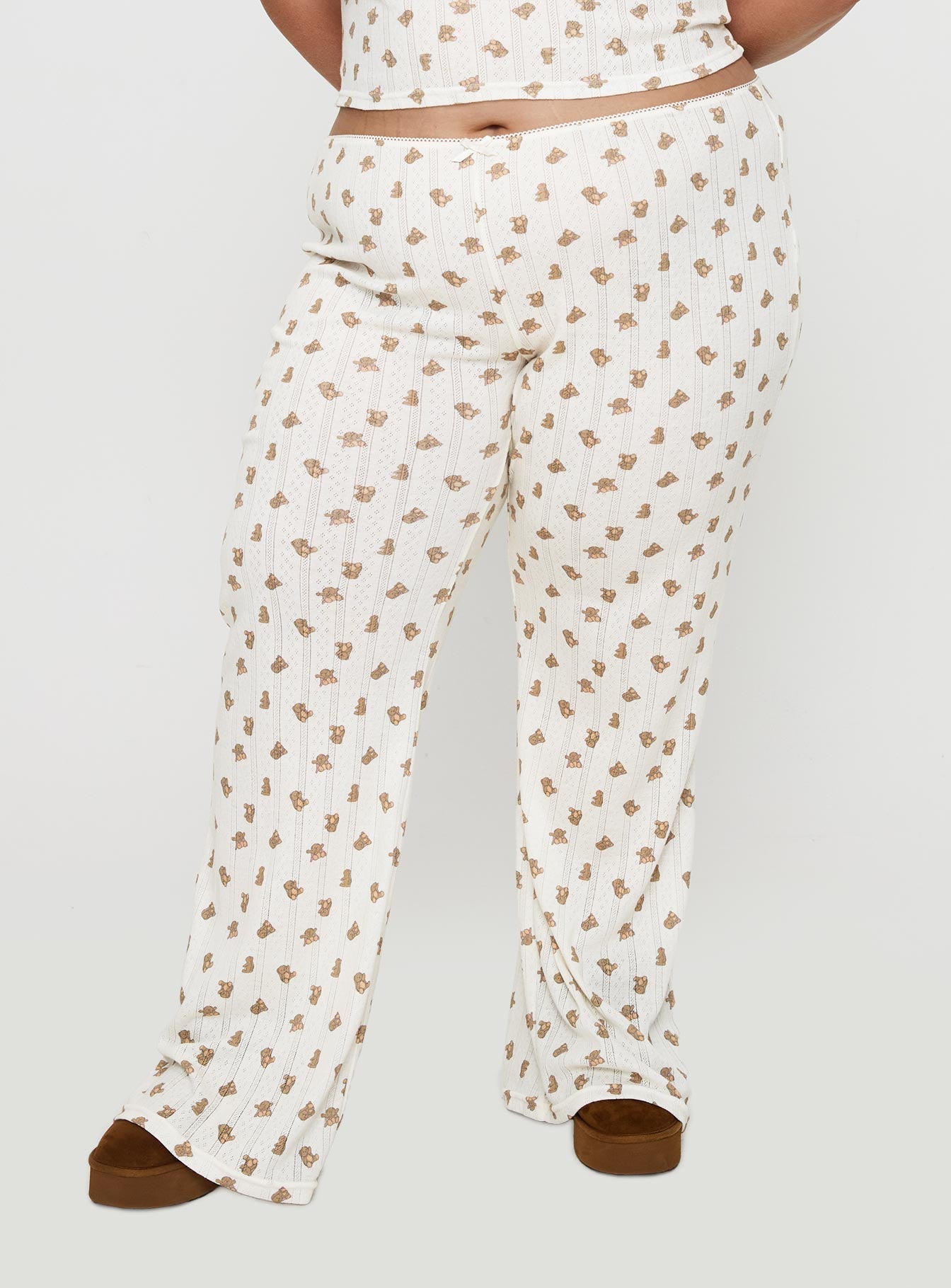 Sleepytea Pointelle Sleep Pant Multi Curve women's pant set by Ellevoria