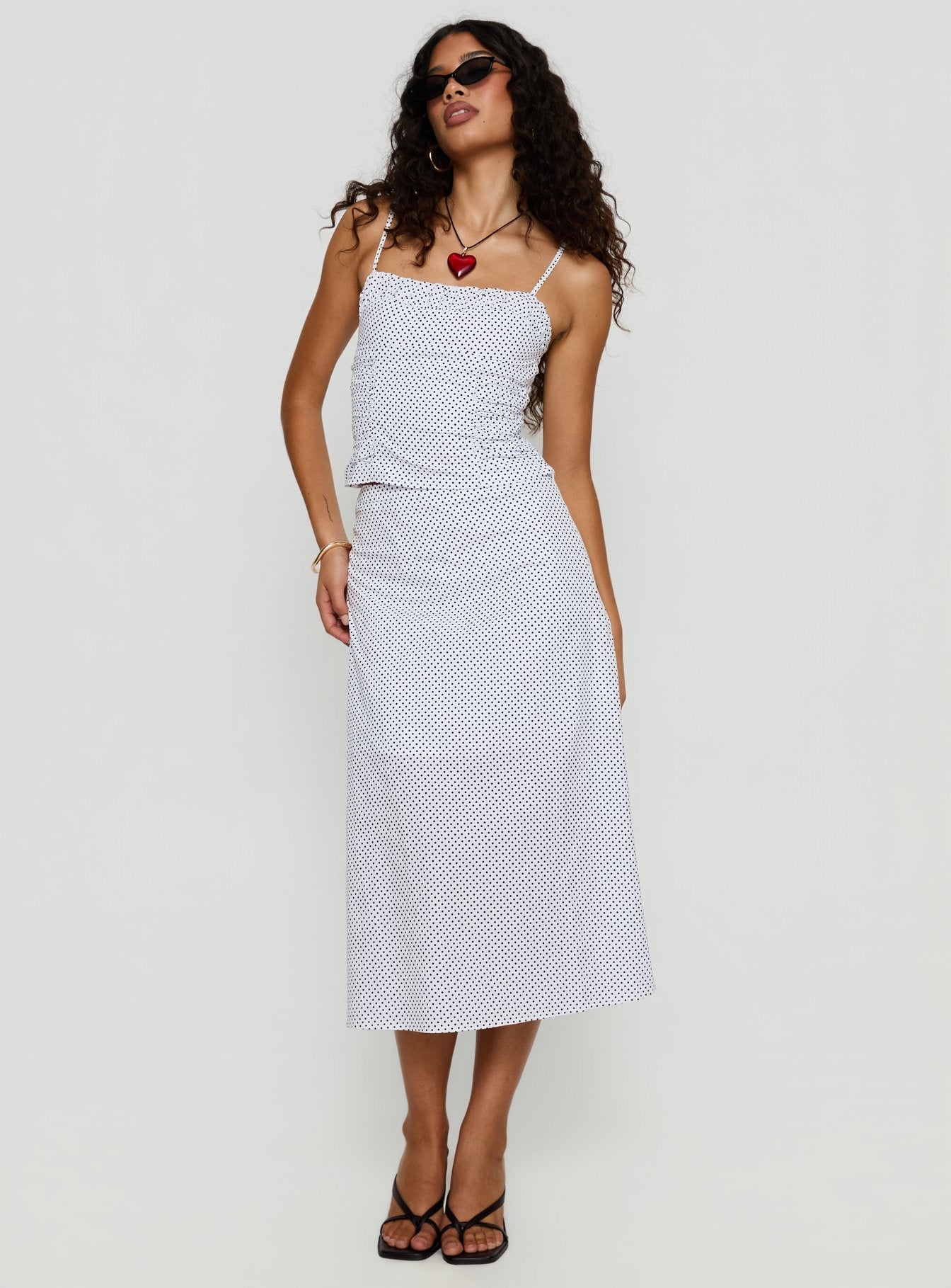 Shining Mirrors Set White / Black Polka women's matching set by Ellevoria