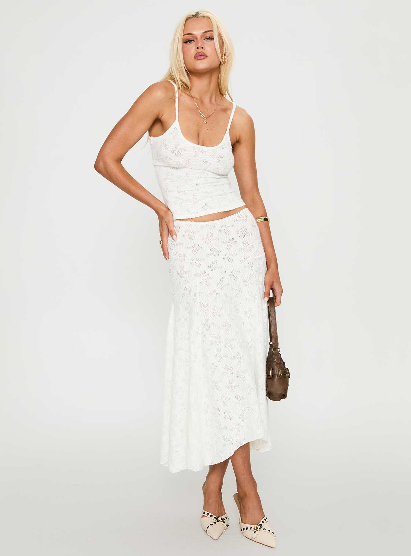 Tidal Midi Skirt Foam women's two piece set by Ellevoria