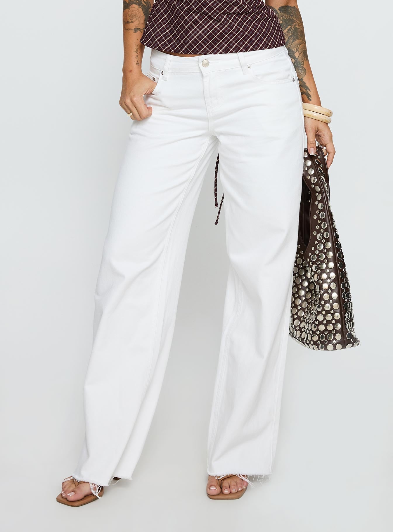 Sabryna Low Rise Straight Leg Jeans White women's denim jeans by Ellevoria