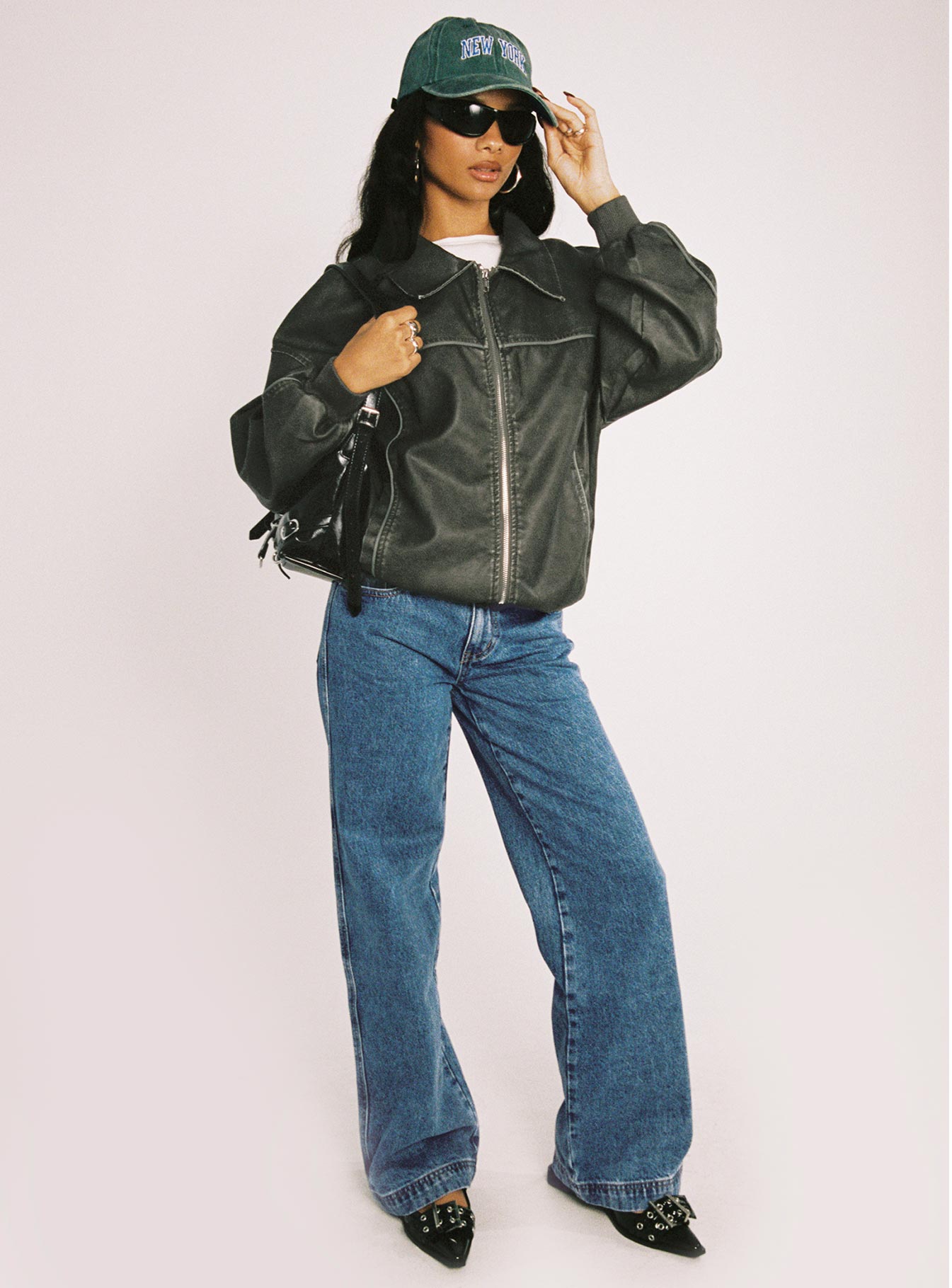 Jankins Low Rise Straight Leg Jeans Mid Wash - loose fit women's bottoms by Ellevoria