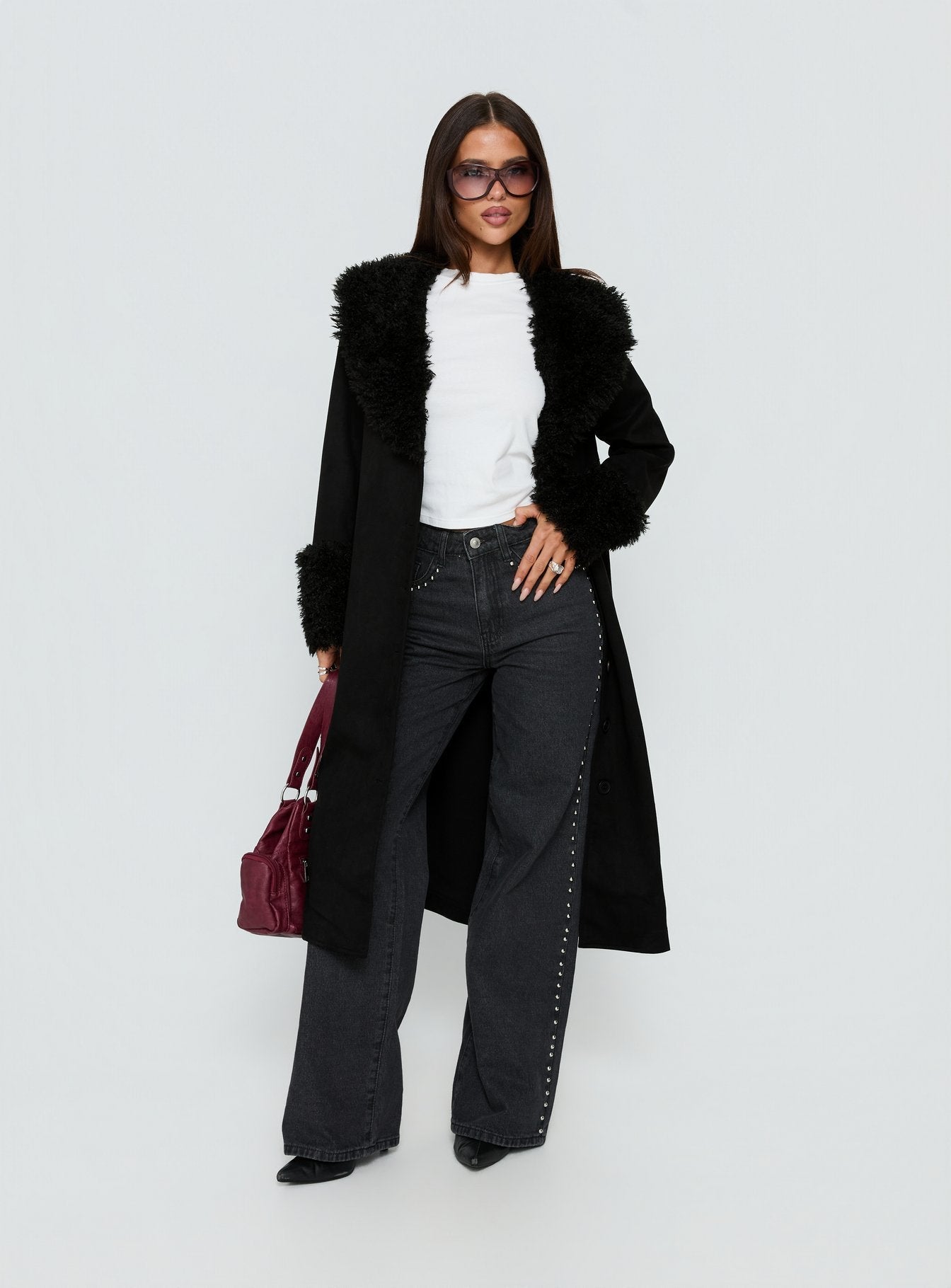 After Party Shearling Jacket Black women's jacket by Ellevoria